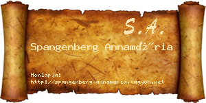 Spangenberg Annamária névjegykártya